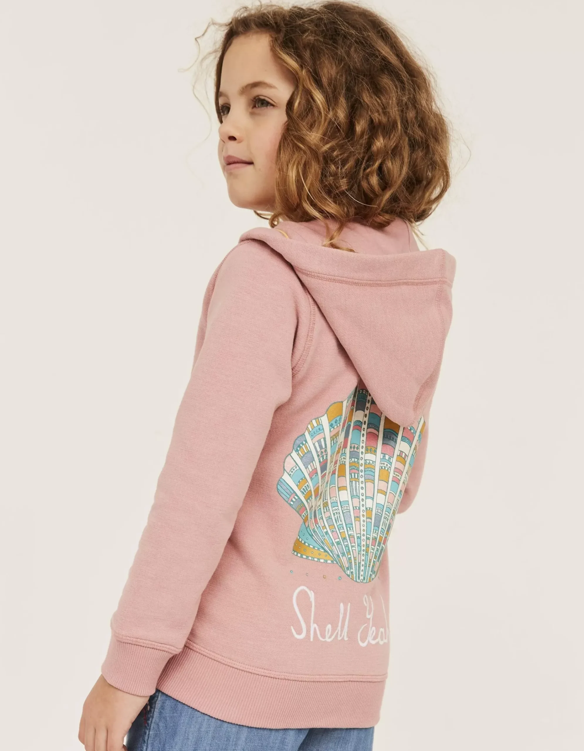 FatFace Zip Thru Shell Yeah Hoodie Shrimp Outlet