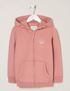 FatFace Zip Thru Shell Yeah Hoodie Shrimp Outlet