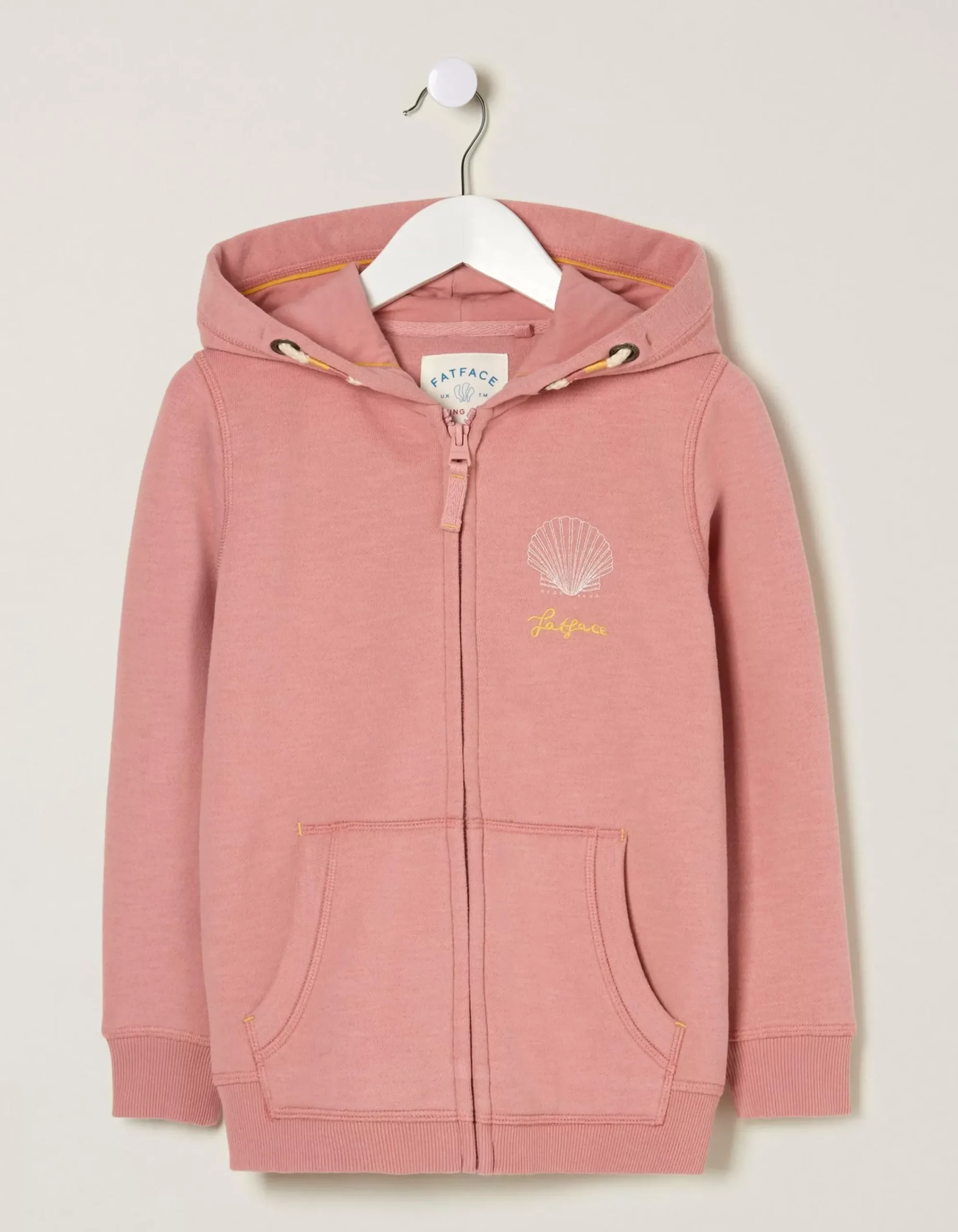 FatFace Zip Thru Shell Yeah Hoodie Shrimp Outlet