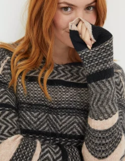 FatFace Zoe Boxy Fairisle Jumper Natural Best