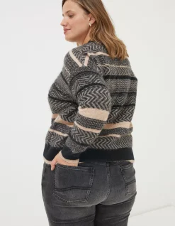 FatFace Zoe Boxy Fairisle Jumper Natural Best