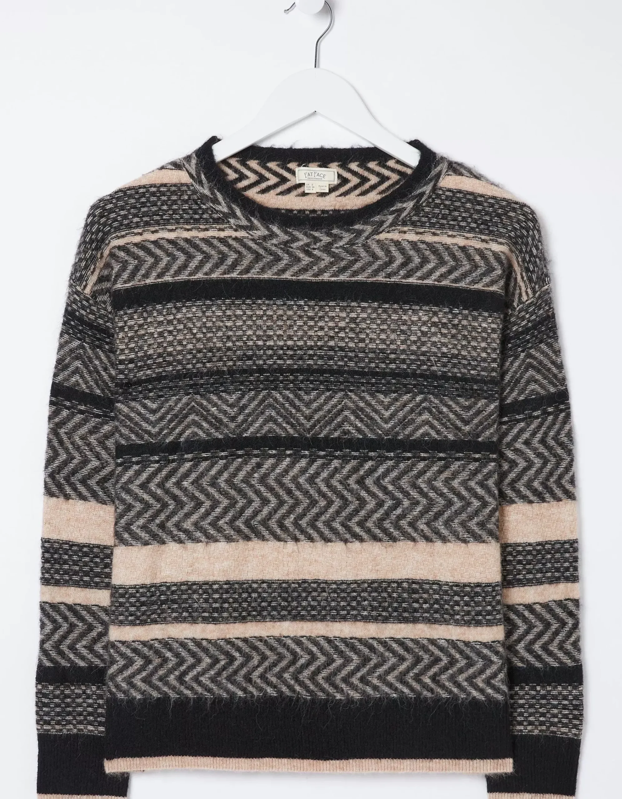 FatFace Zoe Boxy Fairisle Jumper Natural Best