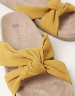 FatFace Zoe Cross Strap Footbed Sliders Mustard Online